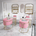 New Arrival Modern Style Beauty Salon Furniture Metal Marble Salon Nail Manicure Table with chair